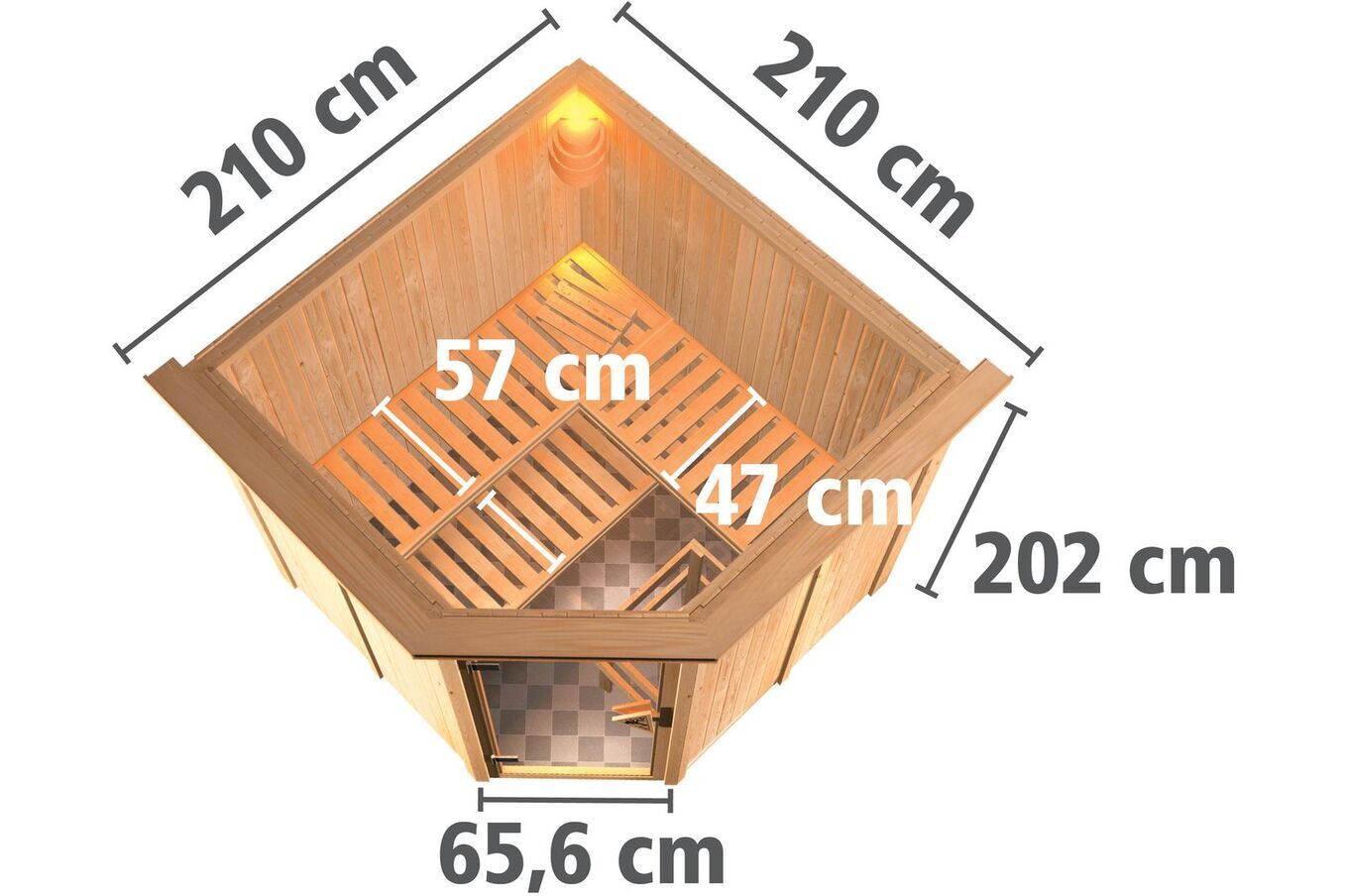KARIBU Systemsauna Jarin, Fichtenholz 68mm, Eckeinstieg, ca. 3,4m² 4 18416-24.jpg