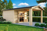 KARIBU Gartenhaus Theres 3, naturbelassen, Fichtenholz 28mm, 528 x 240 x 242 cm, Satteldach, inkl. Dachausbauelement 30471-1 01.jpg
