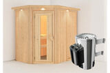 KARIBU Caspin Energiespar-Sauna, naturbelassen, Fichte, 210x165x202 cm, mit Kranz und 3,6 kW Ofen integr. Steuerung 31391-2 02.jpg