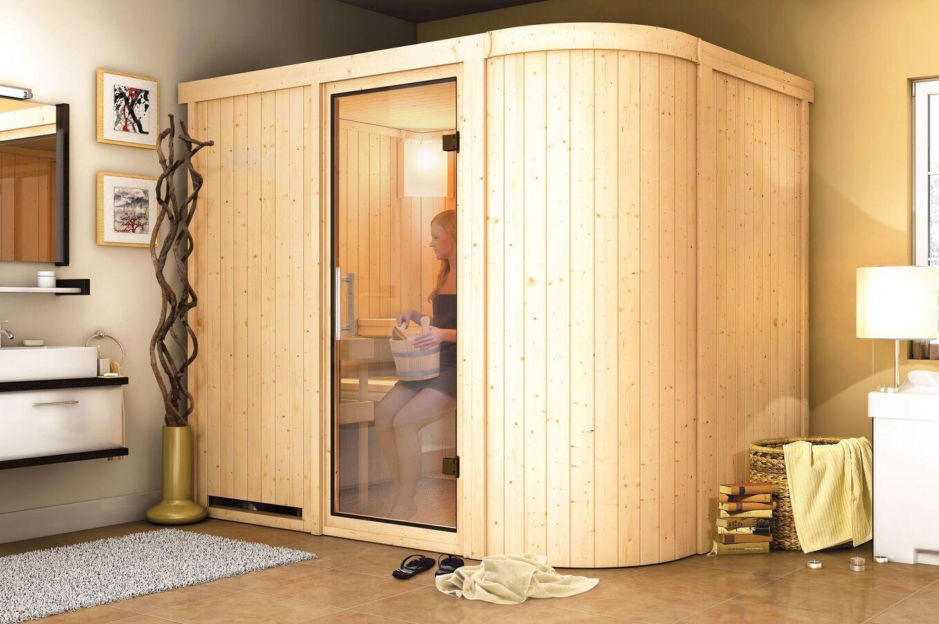 KARIBU Systemsauna Titania 4, Fichtenholz 68mm, Fronteinstieg, ca. 3,9m² 1 18427-13.jpg