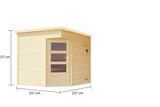 KARIBU Pelle Saunahaus, naturbelassen, Fichte, 231x231x227 cm, mit 9 kW Ofen ext. Steuerung 31396-2 05.jpg