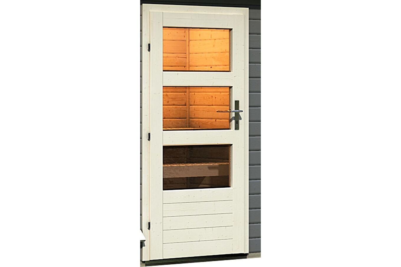 KARIBU Bosse 1 Saunahaus, terragrau, Fichte, 231x273x235 cm, mit Vorraum, Fronteinstieg und 9 kW Bio-Ofen 31311-3 12.jpg