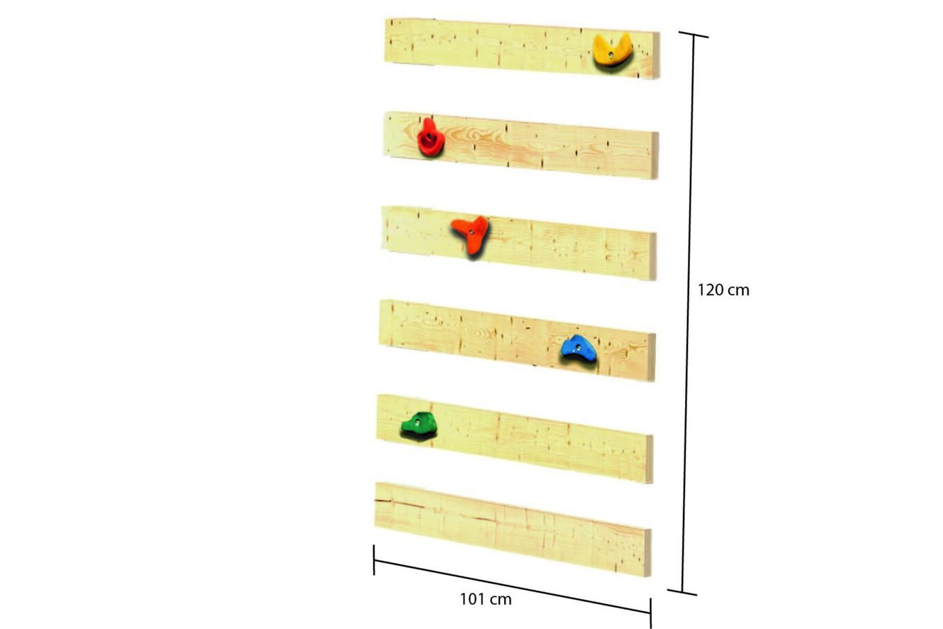 KARIBU Lotti Spielturm, naturbelassen, nordische Fichte, 107x107x291cm, mit Kletterwand ECO 30401-2 03.jpg