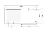 KARIBU Gartenhaus Askola 3,5, terragrau, Fichtenholz 19mm, 528,5 x 246 x 211 cm, Flachdach, seitlicher Anbau 2,8m 30539-1 06.jpg