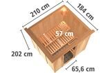 KARIBU Systemsauna Daria, Fichtenholz 68mm, Fronteinstieg, ca. 3,3m² 4 18462-29.jpg