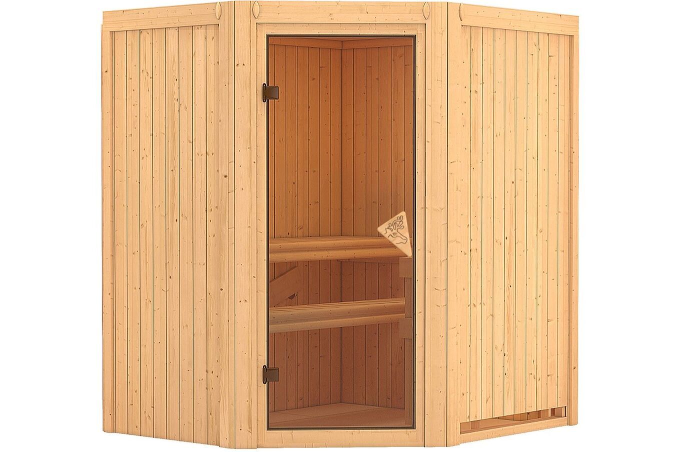 KARIBU Systemsauna Taurin, Fichtenholz 68mm, Eckeinstieg, ca. 2,3m² 2 18407-9.jpg