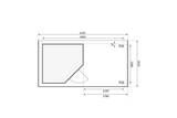 KARIBU Gartenhaus Schwandorf 5, naturbelassen, Fichtenholz 19mm, 530 x 246 x 218 cm, Flachdach, Anbau 2,8m mit Rückwand 30551-3 06.jpg