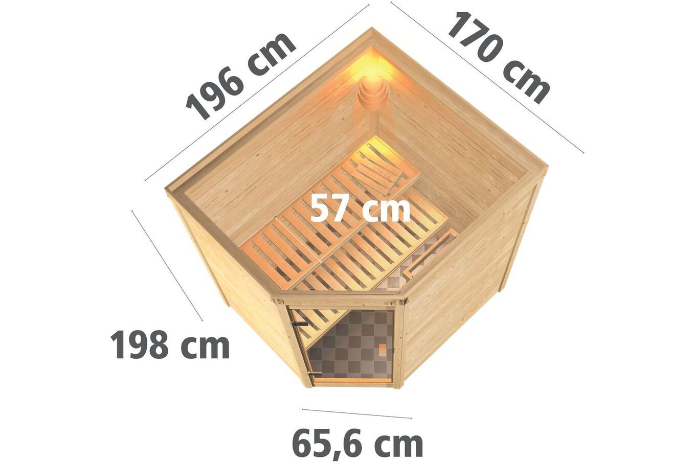 KARIBU Sauna Mia, Fichtenholz 38 mm, Eckeinstieg, ca. 2,9m² 5 20218-17.jpg