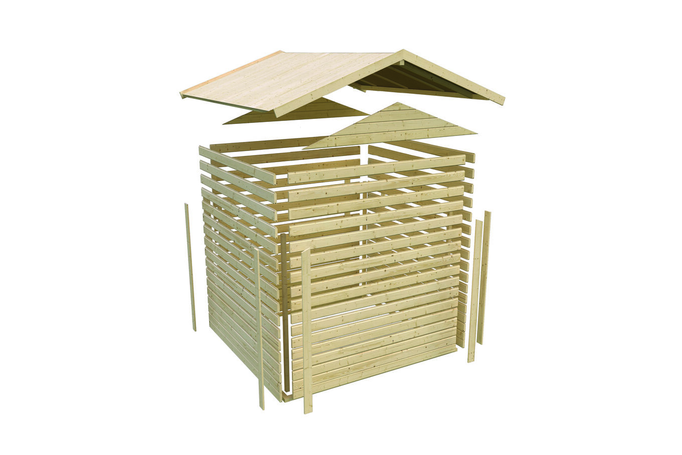 KARIBU Gartenhaus Theres 7, terragrau, Fichtenholz 28mm, 648 x 304 x 250 cm, Satteldach, inkl. Dachausbauelement 30471-4 06.jpg