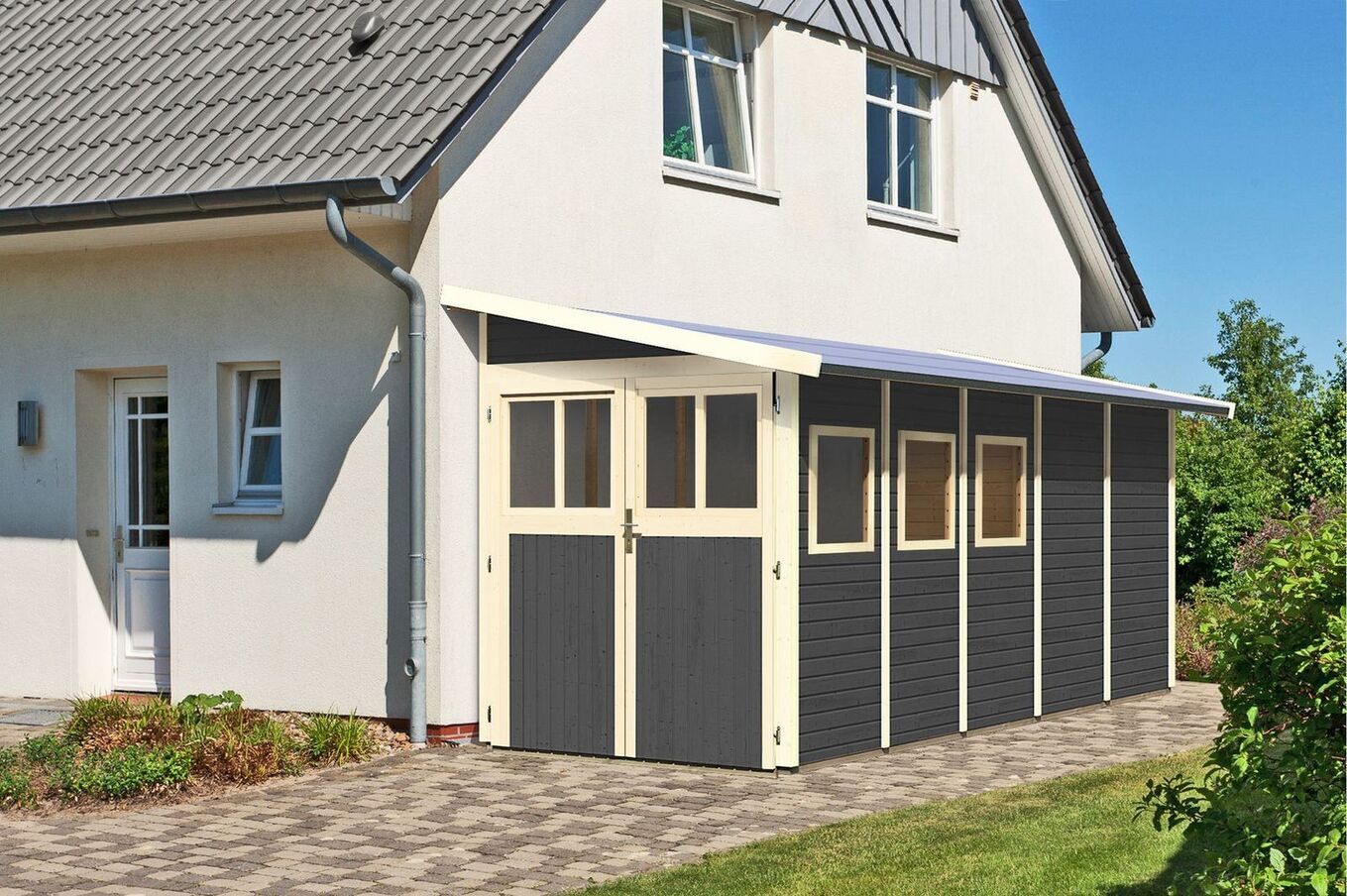 KARIBU Gartenhaus Wandlitz, Fichtenholz 19 mm, Pultdach 2 17863-8.jpg