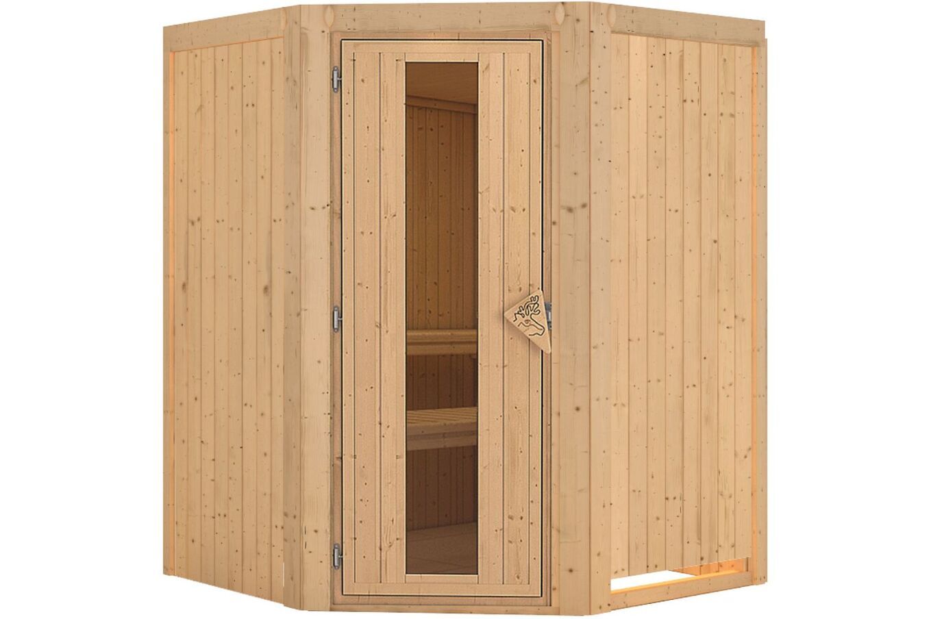 KARIBU Systemsauna Nanja, Fichtenholz 68mm, Eckeinstieg, ca. 2m² 2 18456-1.jpg