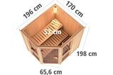 KARIBU Systemsauna Amelia 1, Fichtenholz 68mm, Eckeinstieg, ca. 3m² 3 18430-4.jpg