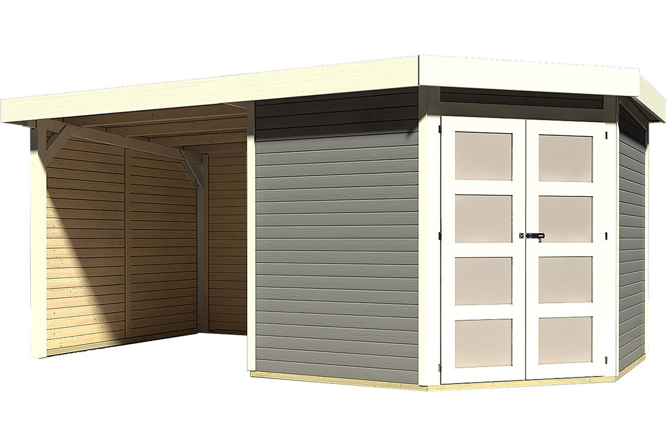 KARIBU Gartenhaus Goldendorf 5, Fichtenholz 19 mm, Flachdach 1 17857-6.jpg