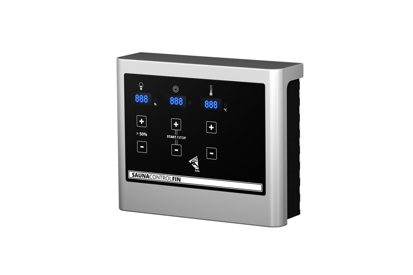 KARIBU Skrollan 1 Saunahaus, terragrau, Fichte, 336 x 196 x 195 cm, Fronteinstieg, mit moderner Tür SET mit Fenster, Ofen 9 kW ext. Strg. Easy 30941-2 10.jpg