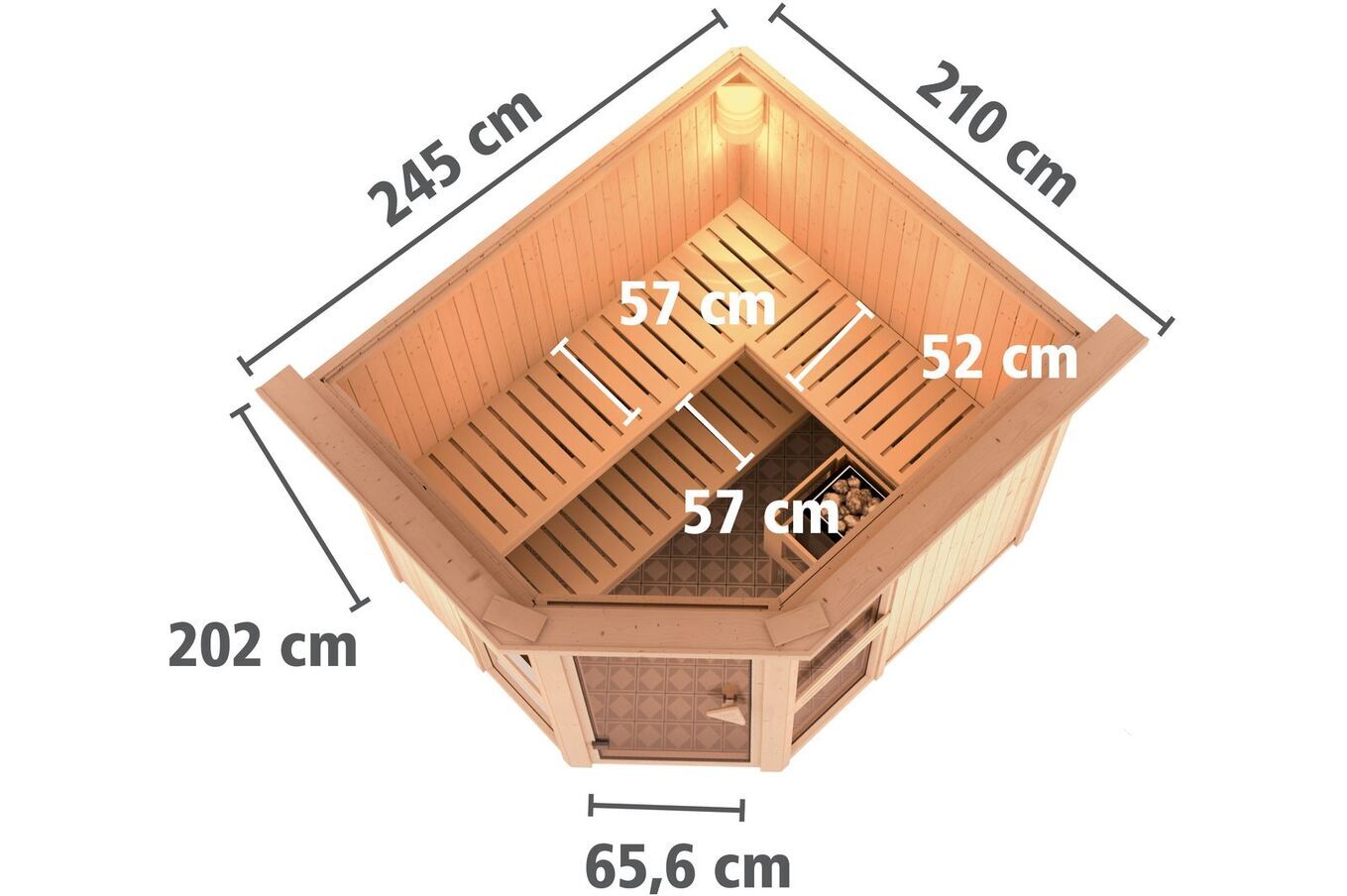 KARIBU Systemsauna Amelia 3, Fichtenholz 68mm, Eckeinstieg, ca. 4,2m² 3 18433-5.jpg