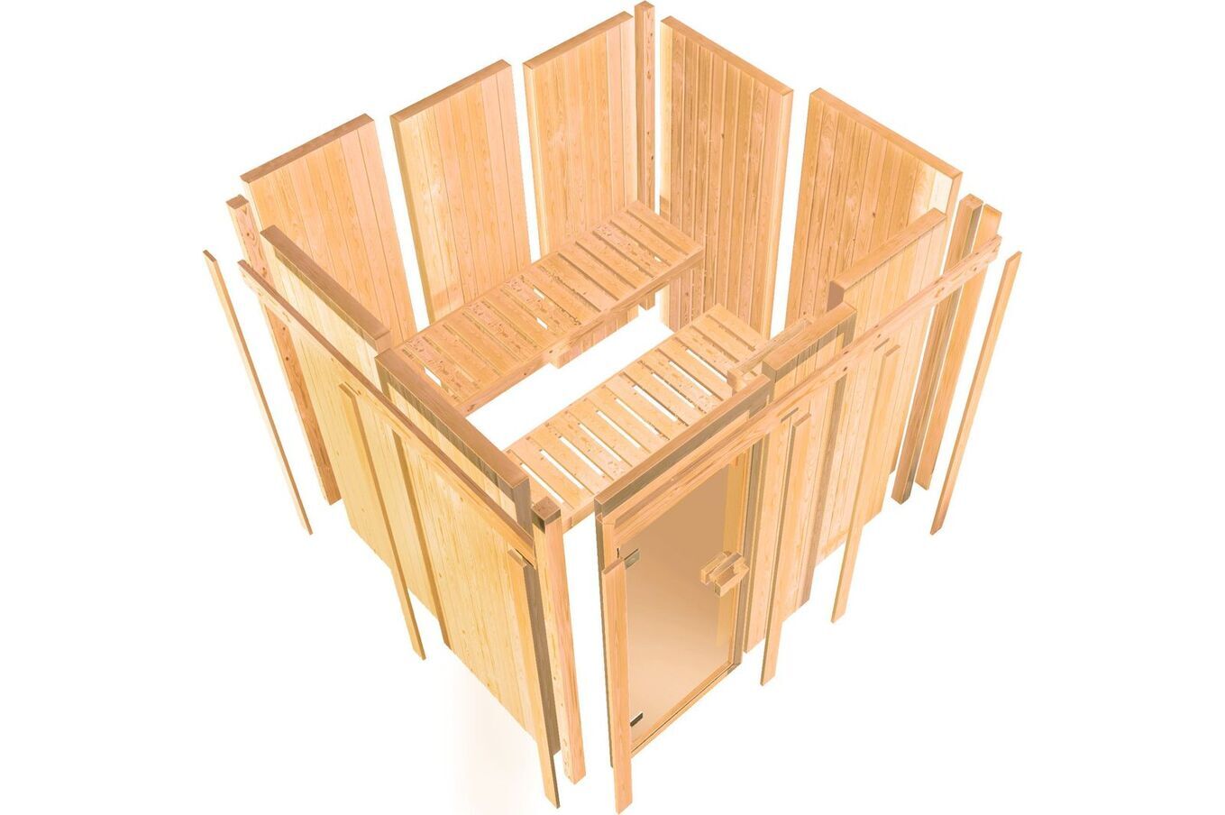 KARIBU Sauna Ainur, Fichtenholz 68 mm, Eckeinstieg, ca. 3,7m² 8 20264-5.jpg