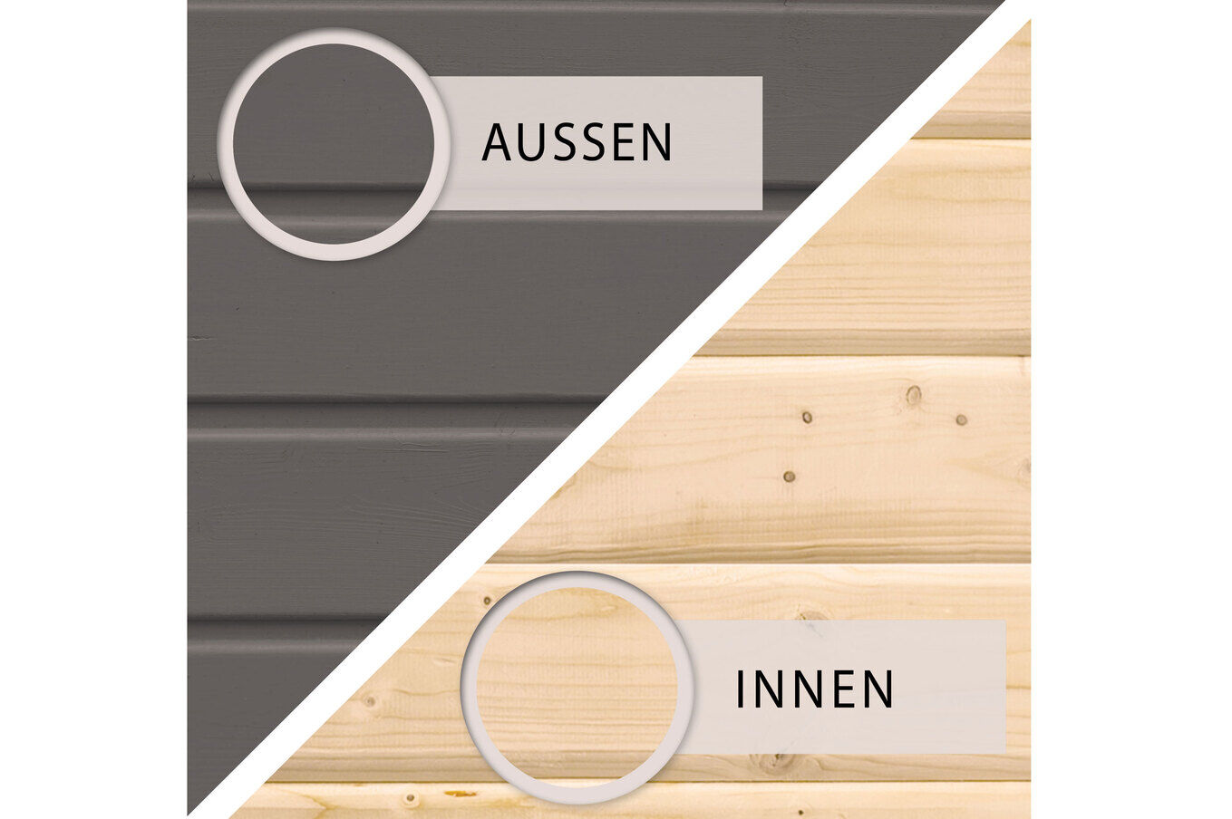 KARIBU Gartenhaus Radeburg 1, terragrau, Fichtenholz 40mm, 664 x 309 x 229,5 cm, Pultdach, Anbau 3,3m 30474-2 04.jpg