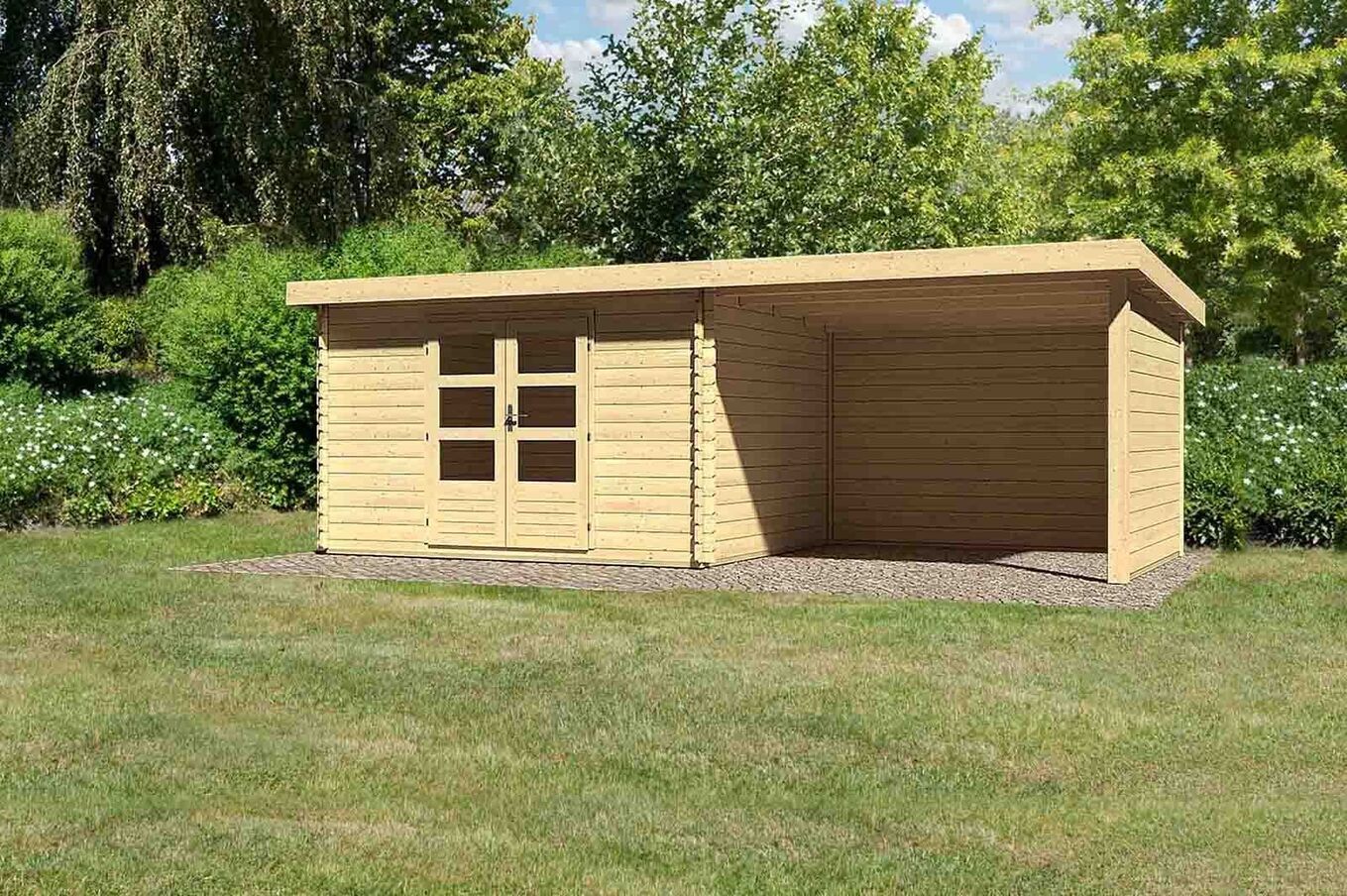 KARIBU Gartenhaus Bastrup 7, Fichtenholz 28 mm 2 18035-5.jpg